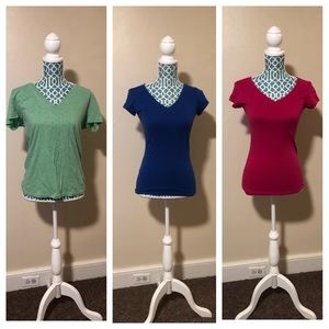 3 V-neck Shirts All Sz Md
